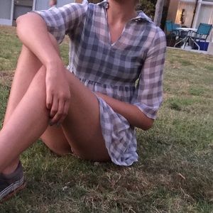 Sheer Checkered Tunic/Dress