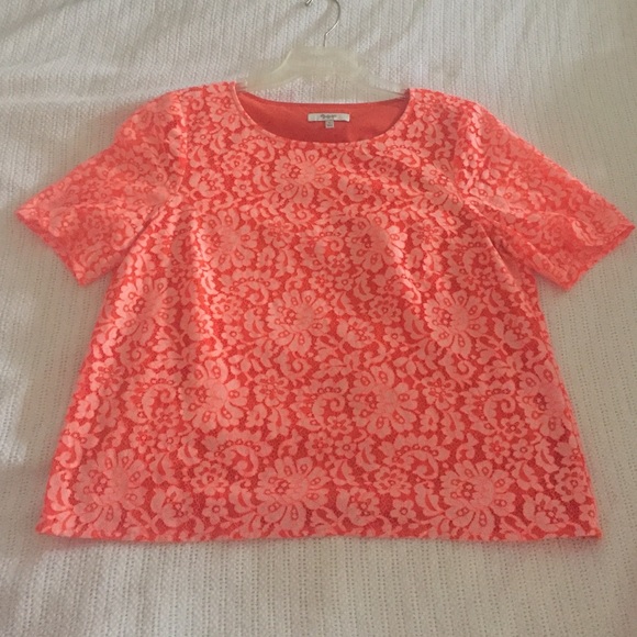 Madewell Orange Lace top L