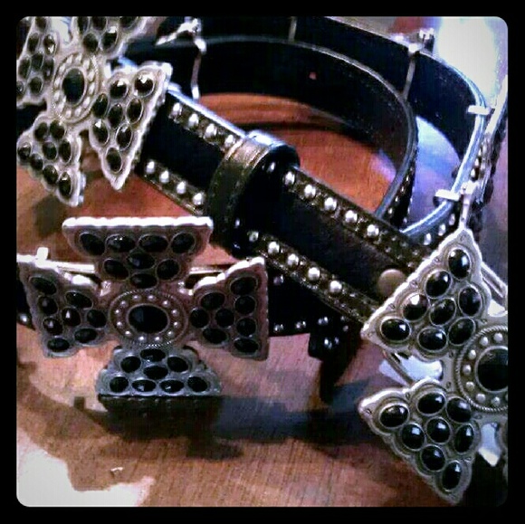 Maltese Cross Buckle and Concho belt, SSM Belts