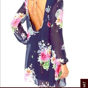 NWOT Backless Floral Dress