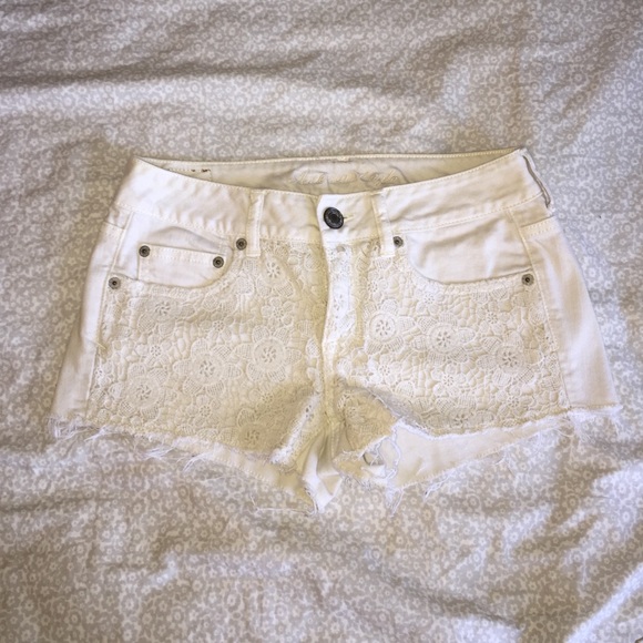 American Eagle Embroidered Shortie Shorts