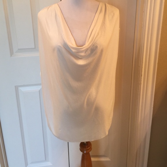 Haute Hippie cream cowl neck top
