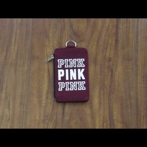 Maroon lanyard ID wallet