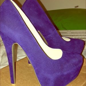 Blue Suede High Heels