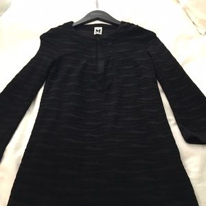 M by Missoni metallic knit 1/4 length sleeve dress
