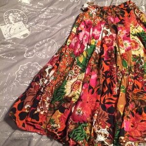 Long Vibrant-Colored Cotton Skirt