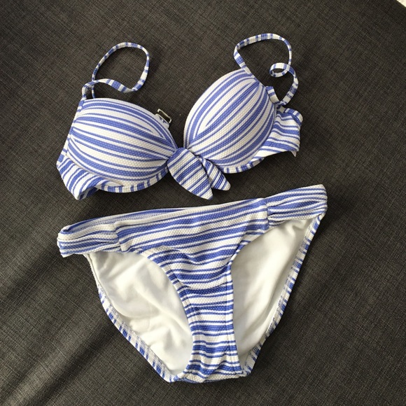 Xhilaration Blue Stripe Bikini