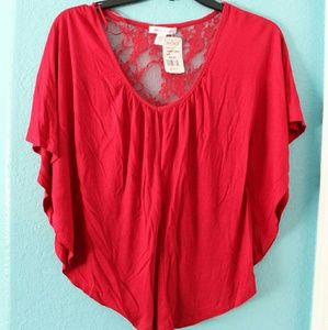 Red Lace Blouse