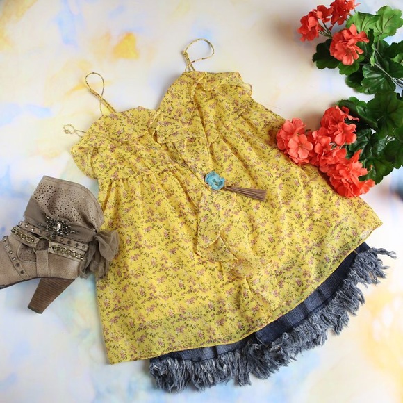Yellow floral top