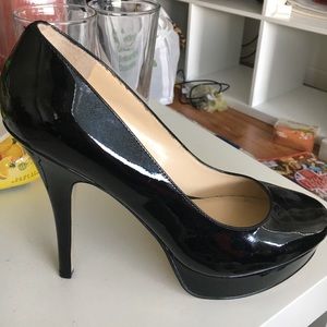 Black patent heels