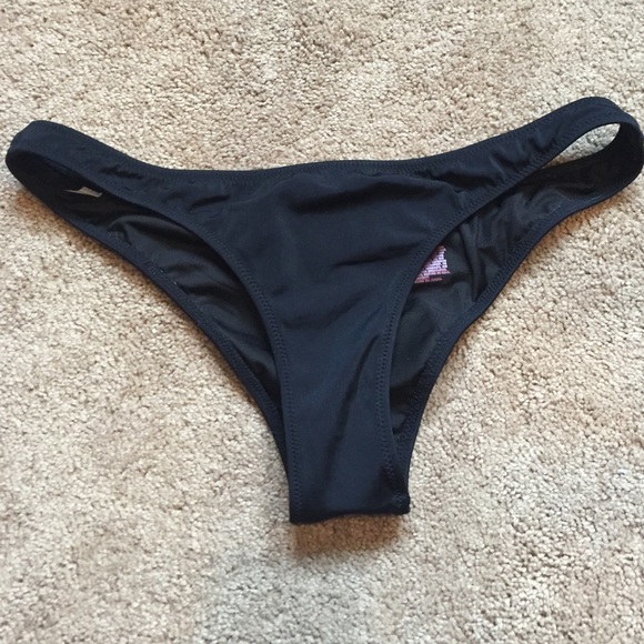 Black cheeky bathing suit bottoms