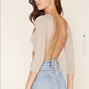 Adorable Lace Up Crop Top