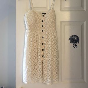 Cream lace button down dress