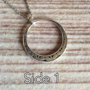 Brighton Silver Tone Petals Circle Necklace
