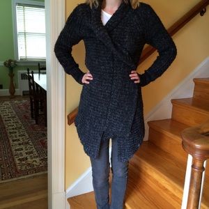 Cozy grey open cardigan