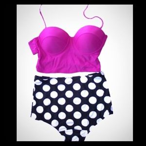 High waisted two piece swim wear