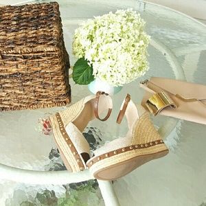 °•SALE ALDO studded wedge burlap sandal