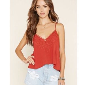 Floral embroidered tank top
