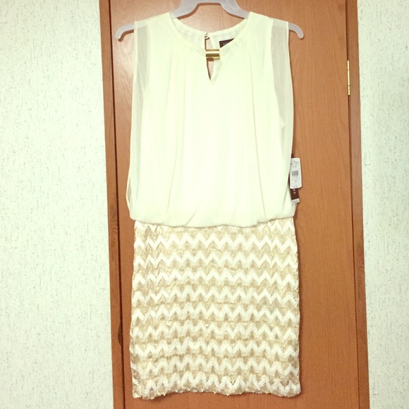 Gold and White Dress - Picture 1 of 4