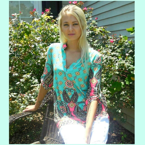 Mint Paisley Blouse