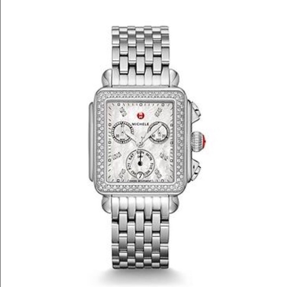 Michele Signature Deco Diamond Watch 18mm bracelet