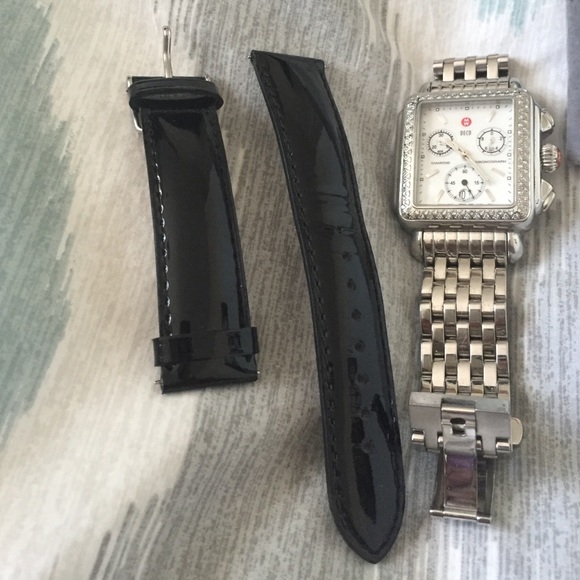 Michele Signature Deco Diamond Watch 18mm bracelet