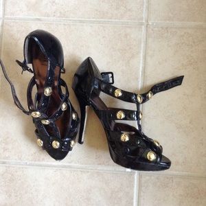 Black gladiator 5 inch heels