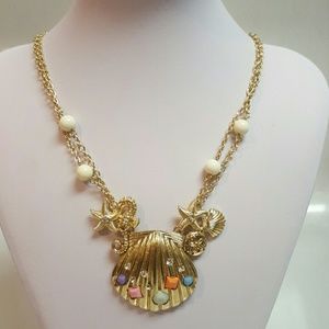 Gold Sealife Multicolor Necklace Set