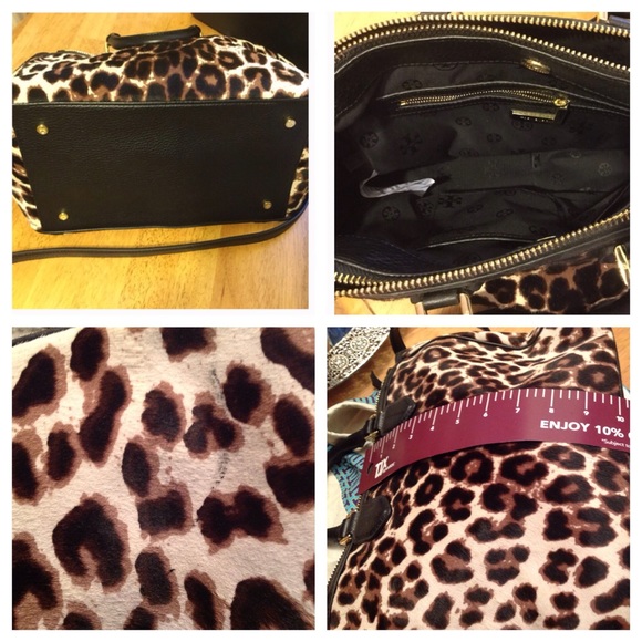 X SOLD Tory Burch Snow Leopard Robinson Square X - Picture 3 of 4