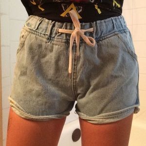 Elastic Waist Jean Shorts