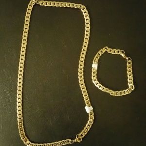 18k gold over silver set