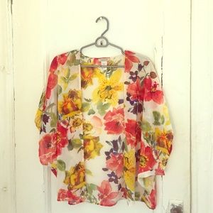 Floral, light poncho.