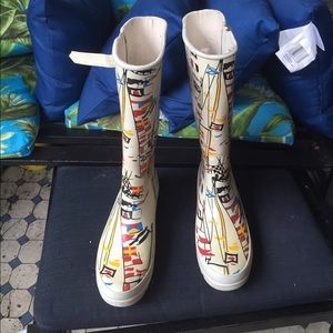 White Sperry Top-Sider Rain Boots