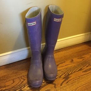 Purple hunter rain boots