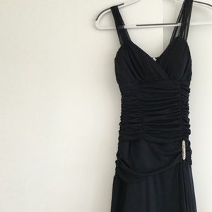 Dark navy black dress for gala and weddings
