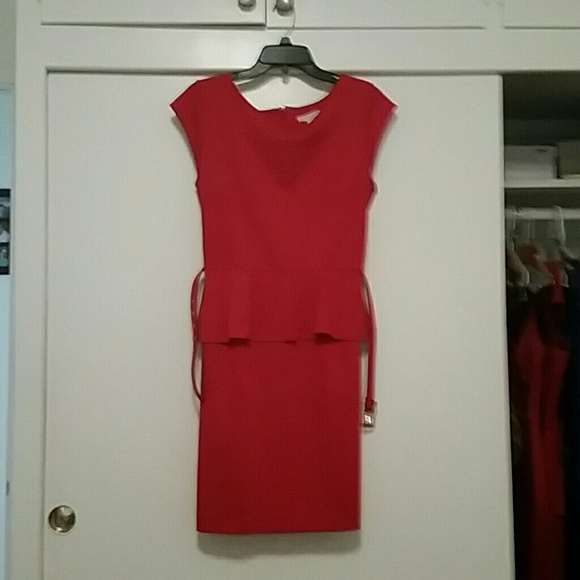 Red peplum dress