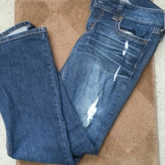 Low Rise Distressed Flare Jeans