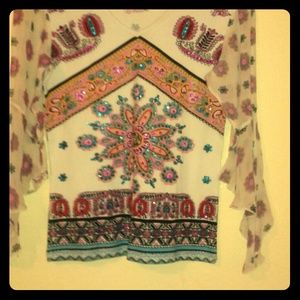 Handmade V neck Cotton Blouse