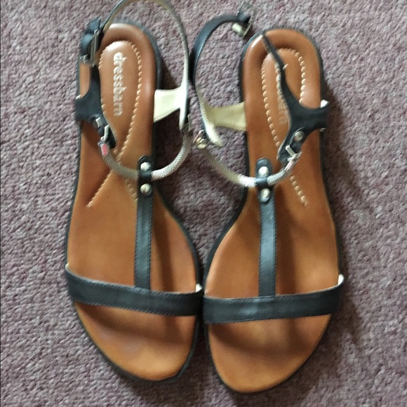 Flat black sandals