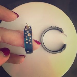 Alexis Bittar lucite and crystal hoop earrings