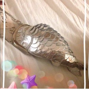 🐟🐠✨Silver Fish Purse with Long Strap✨🐠🐟