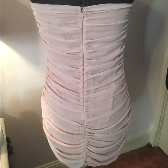 Express Pink Rouched Fringe Dress - Picture 4 of 4