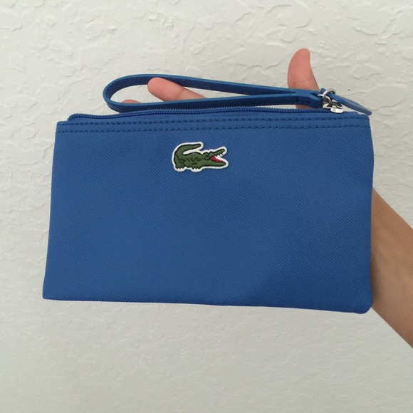 Blue Lacoste Wristlet