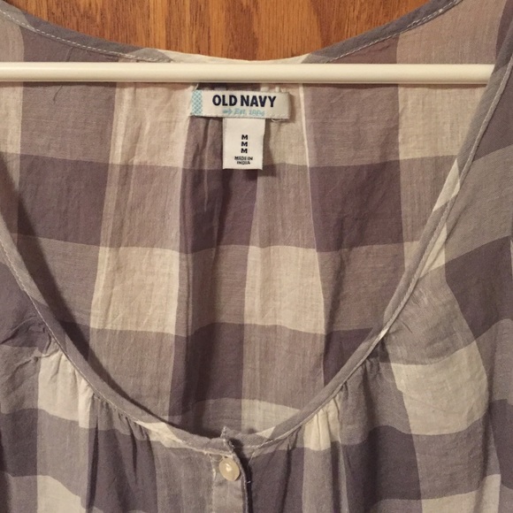 Sz Med lightweight grey gingham tank - Picture 2 of 4