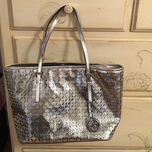 Michael Kors Silver Jet Set Metallic Flower