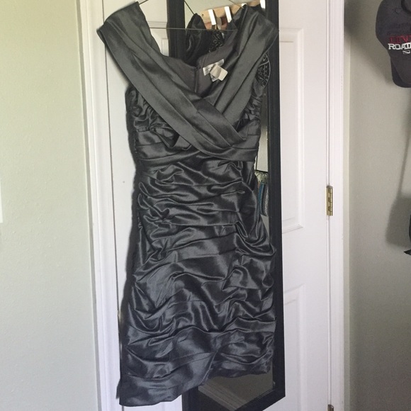 Silver Gray Jackie Jon Semi Formal Dress