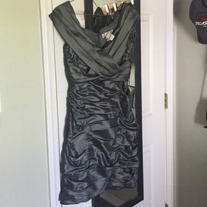 Silver Gray Jackie Jon Semi Formal Dress