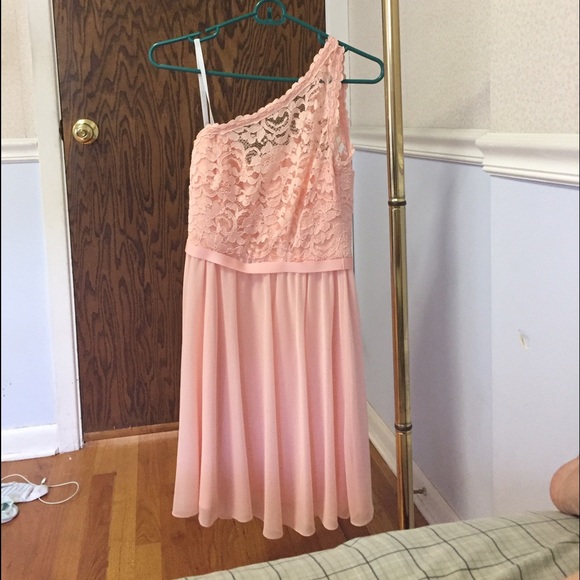 Bridesmaid dress David's bridal peach Bellini