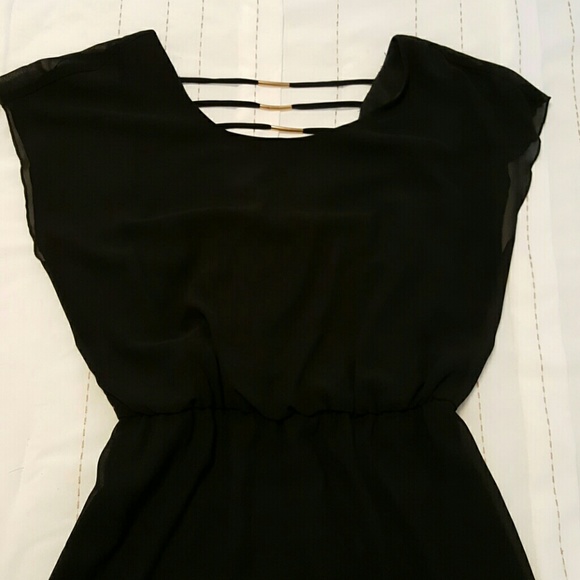*SOLD*Black cinched waist dress