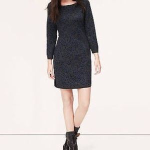 Loft Leopard Print Sweater Dress